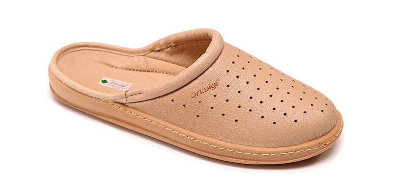 DrLuigi® Orthopedic Slippers for Men - Comfortable Medical Footwear beige Leather