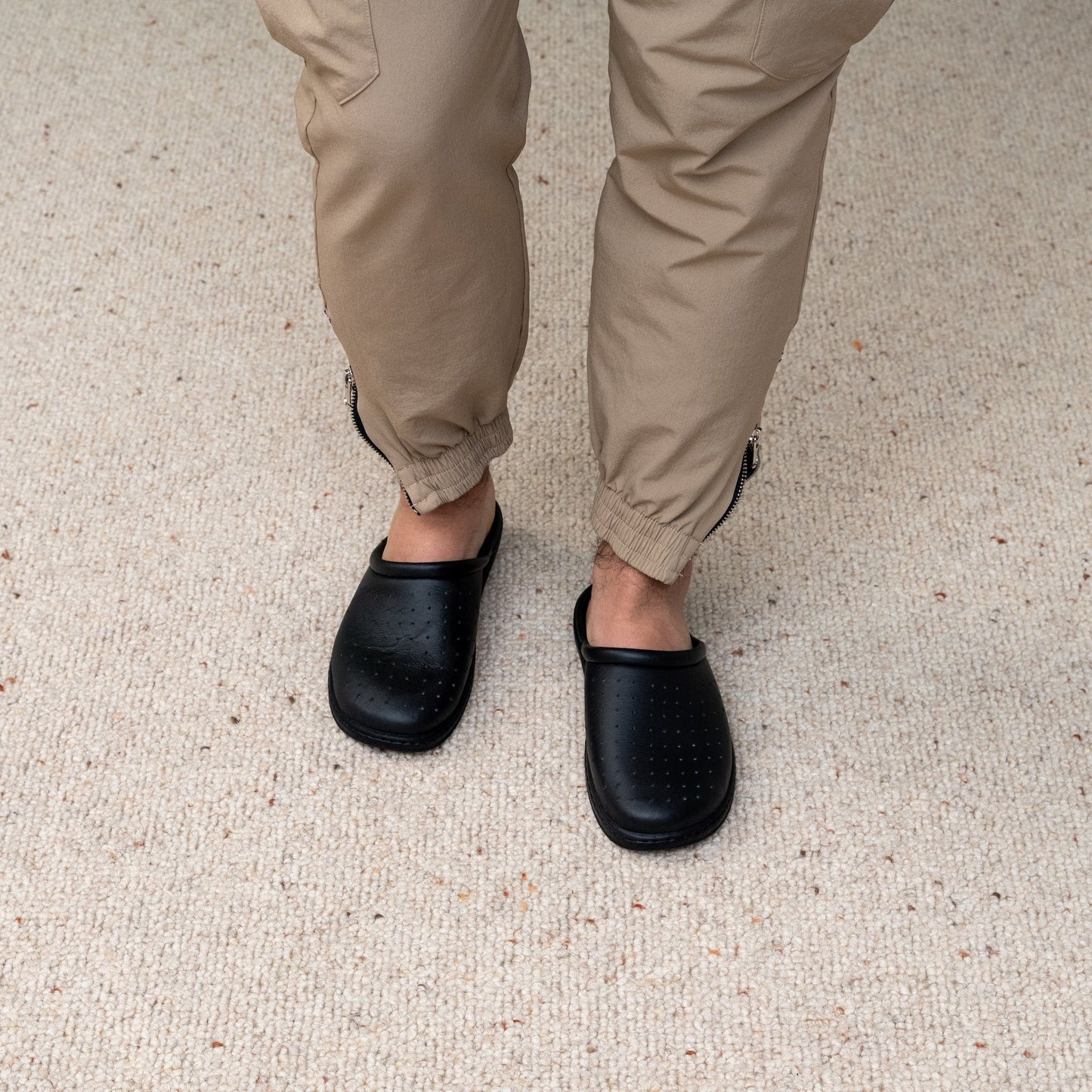 DrLuigi® Orthopedic Slippers for Men - Comfortable Medical Footwear black Leather