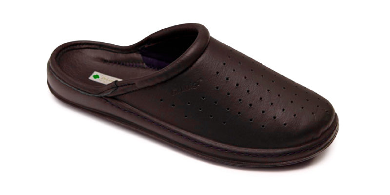 DrLuigi® Orthopedic Slippers for Men - Comfortable Medical Footwear brown Leather