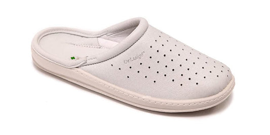 DrLuigi® Orthopedic Slippers for Women - Comfortable Medical Footwear white Leather