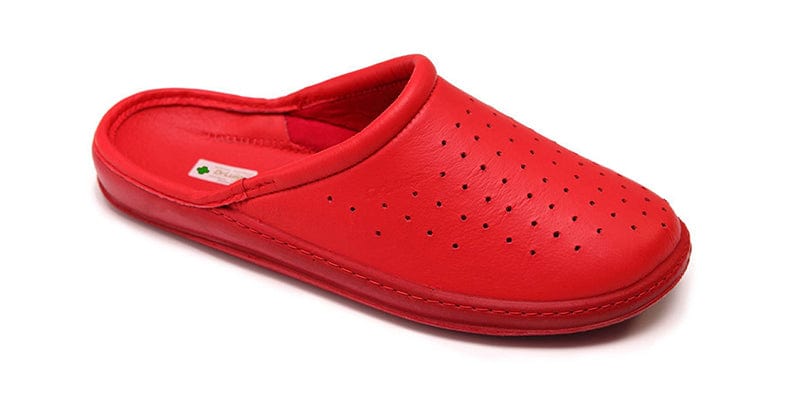 DrLuigi® Orthopedic Slippers for Women - Comfortable Medical Footwear red Leather